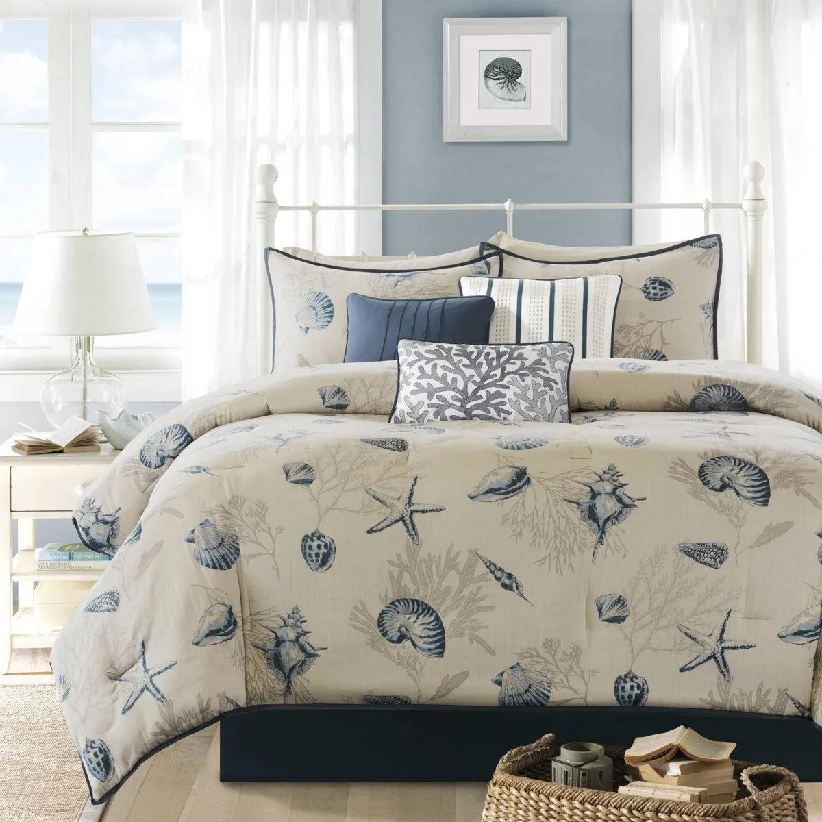 Bayside 7 Piece Coastal Cotton Sateen Comforter Set