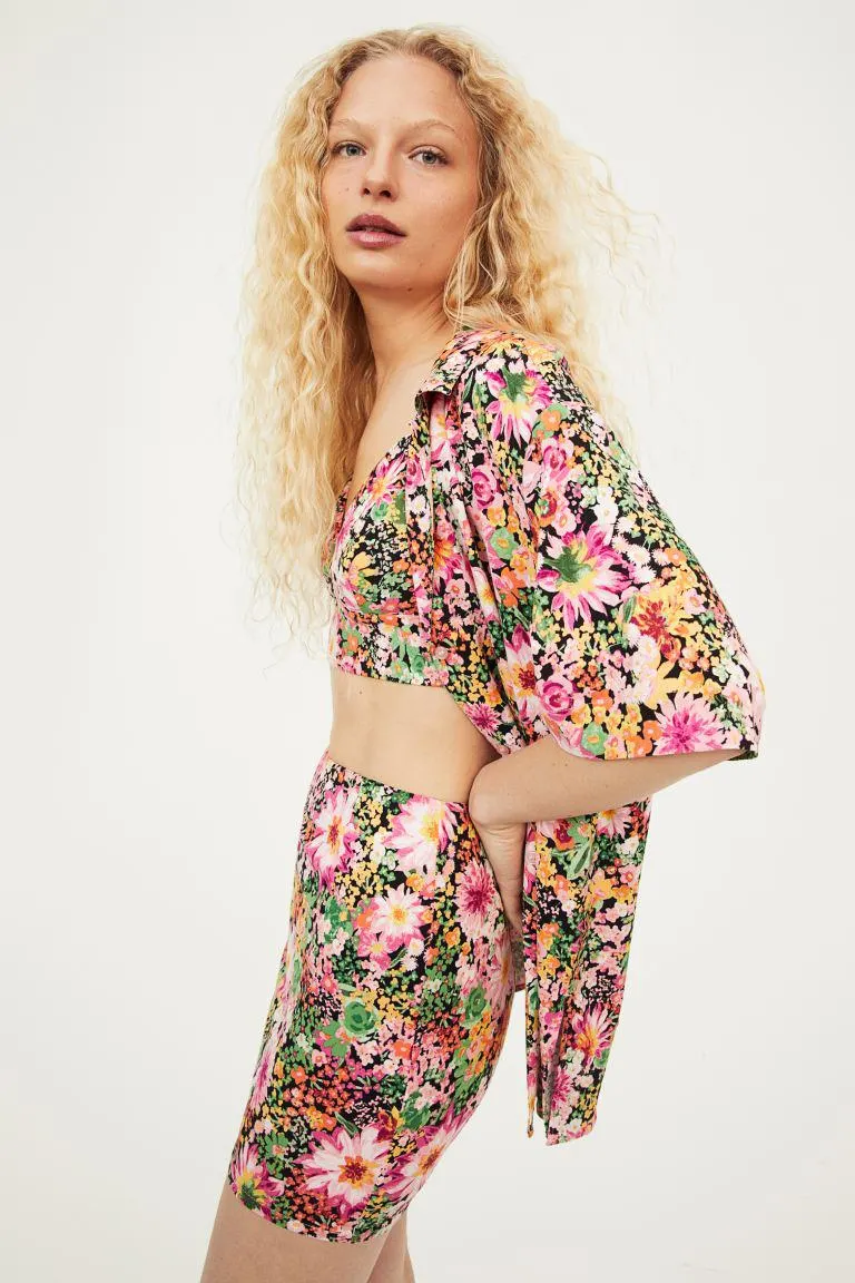 Patterned Mini Skirt
