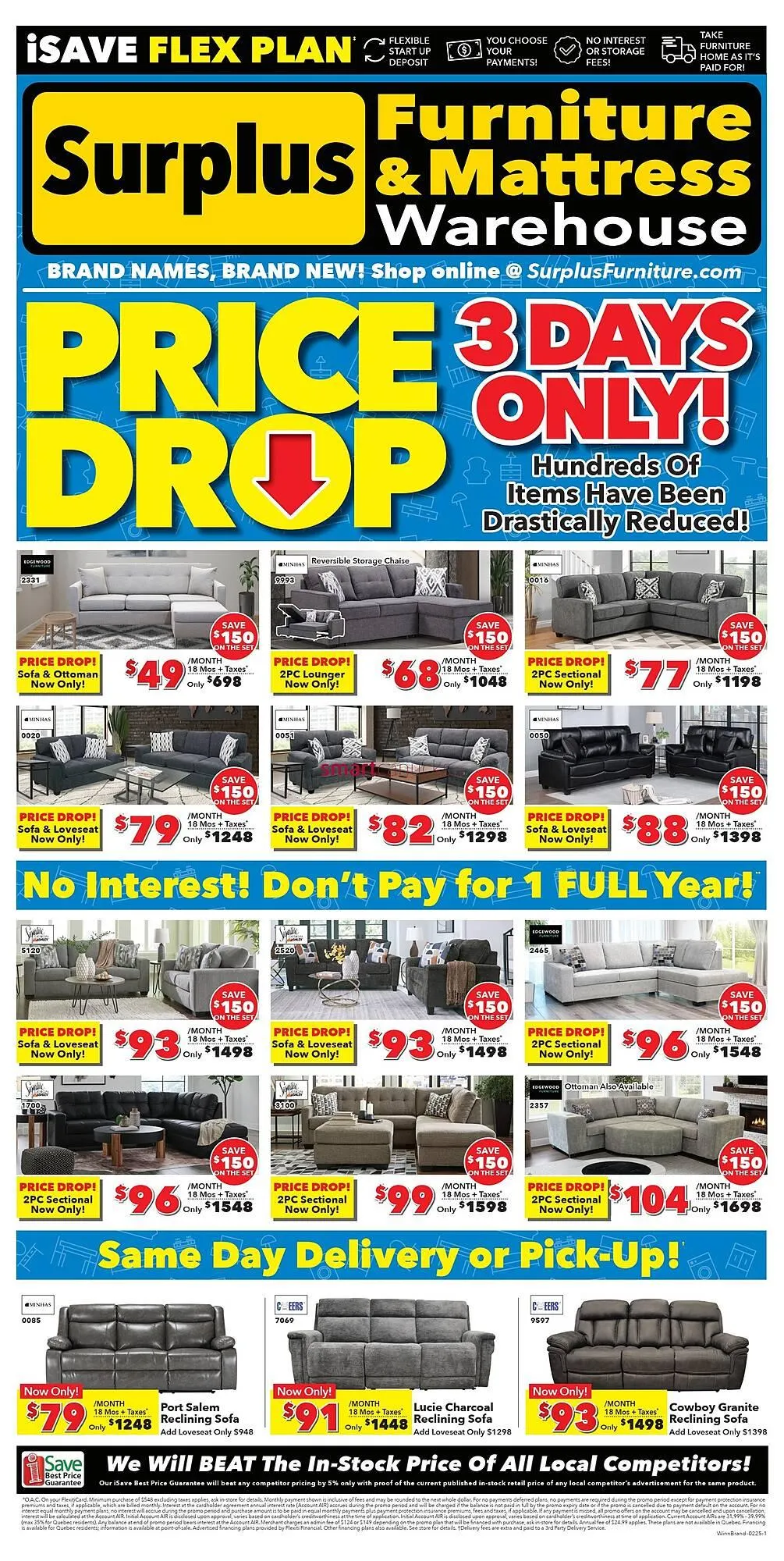 Surplus Furniture flyer from January 27 to February 16 2025 - flyer page 1