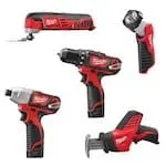 M12 12-Volt Lithium-Ion Cordless Combo Kit (5-Tool) with Two 1.5 Ah Batteries, Charger and Tool Bag