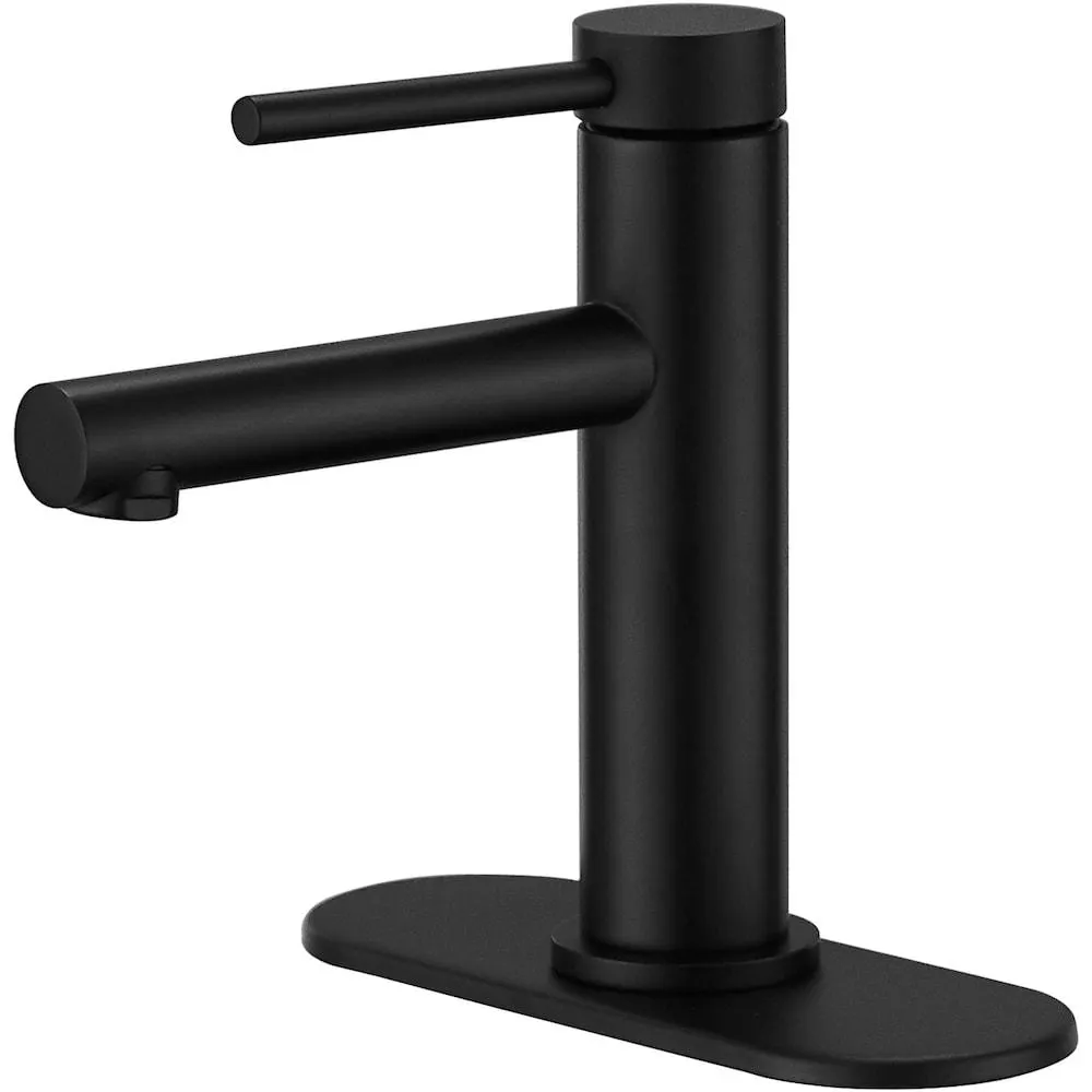 Single Hole Single-Handle Bathroom Sink Faucet in Matte Black