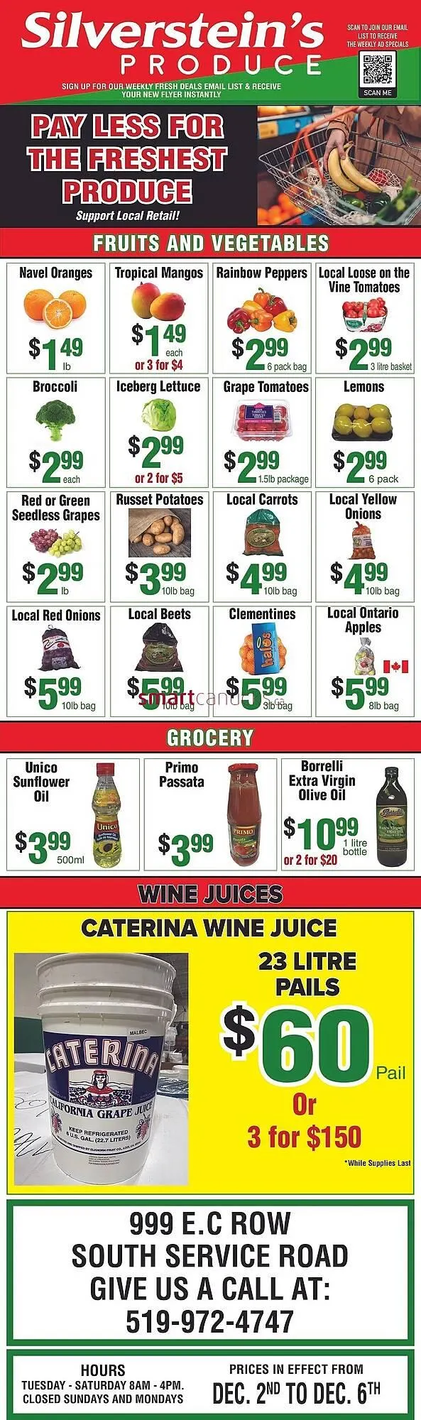 Silverstein's Produce flyer from December 1 to December 31 2025 - flyer page 1