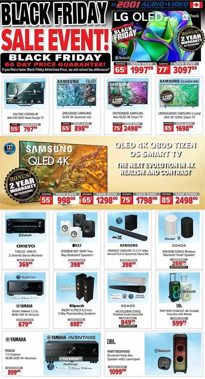 2001 Audio Video weekly flyer from November 29 to December 6 2024 - flyer page 1