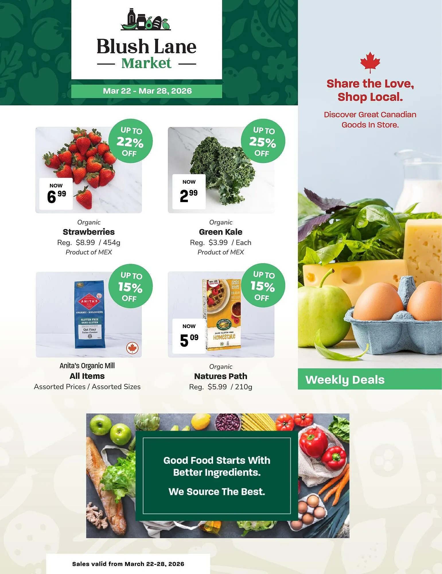 Blush Lane Organics flyer from March 22 to March 28 2026 - flyer page 1