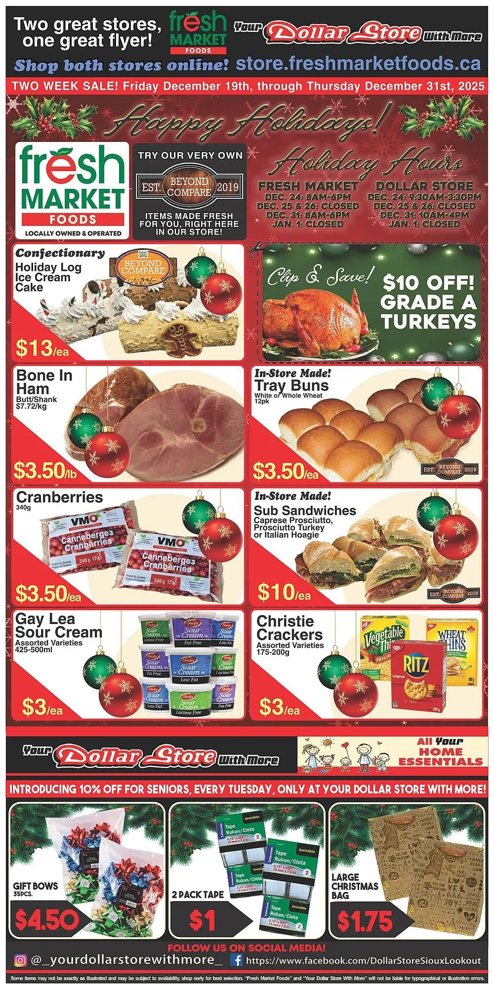 Fresh Market Foods flyer from December 19 to December 31 2025 - flyer page 1