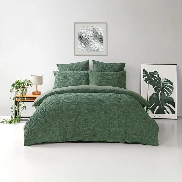 KOO Crinkle Velvet Quilt Cover Set Emerald