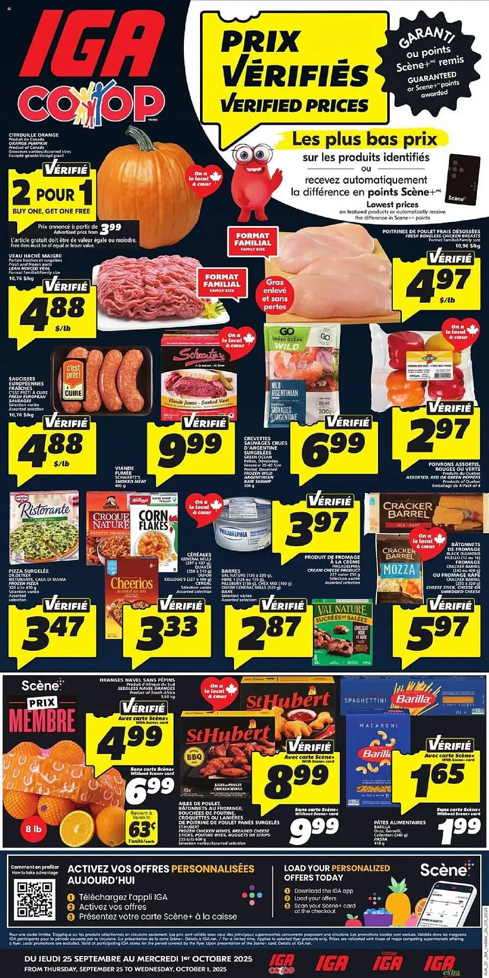 IGA flyer from September 25 to October 1 2025 - flyer page 1
