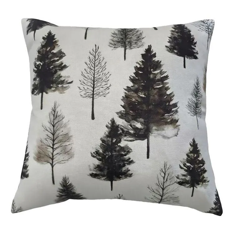 Bouclair Sencha Black Trees Cushion Beige 46 x 46 cm