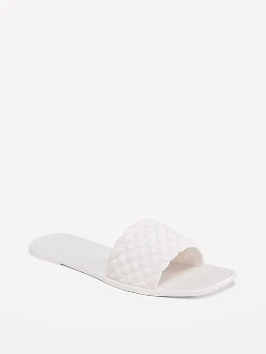 Quilted Jelly Slide Sandals