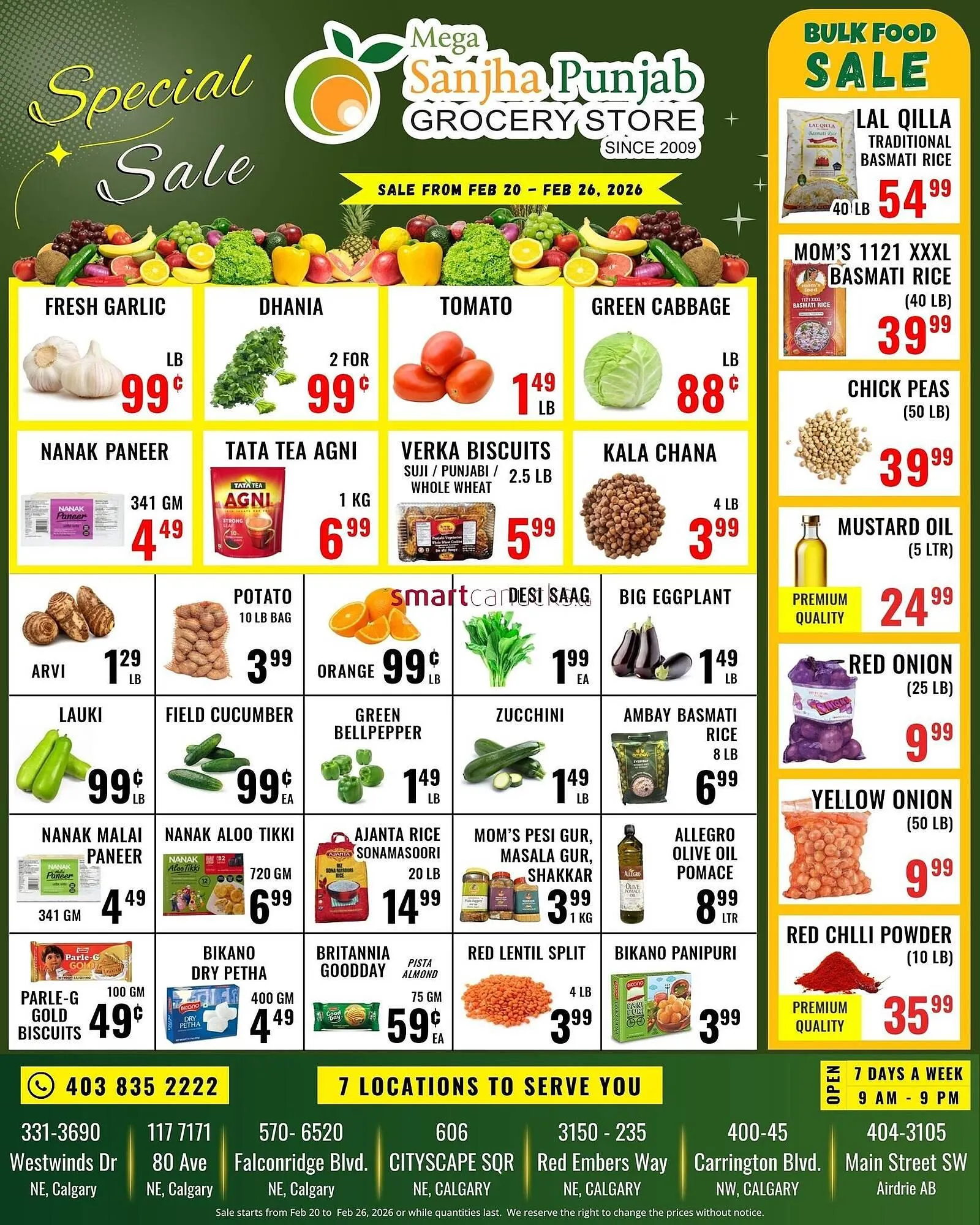 Mega Sanjha Punjab Grocery Store flyer from February 20 to February 26 2026 - flyer page 1