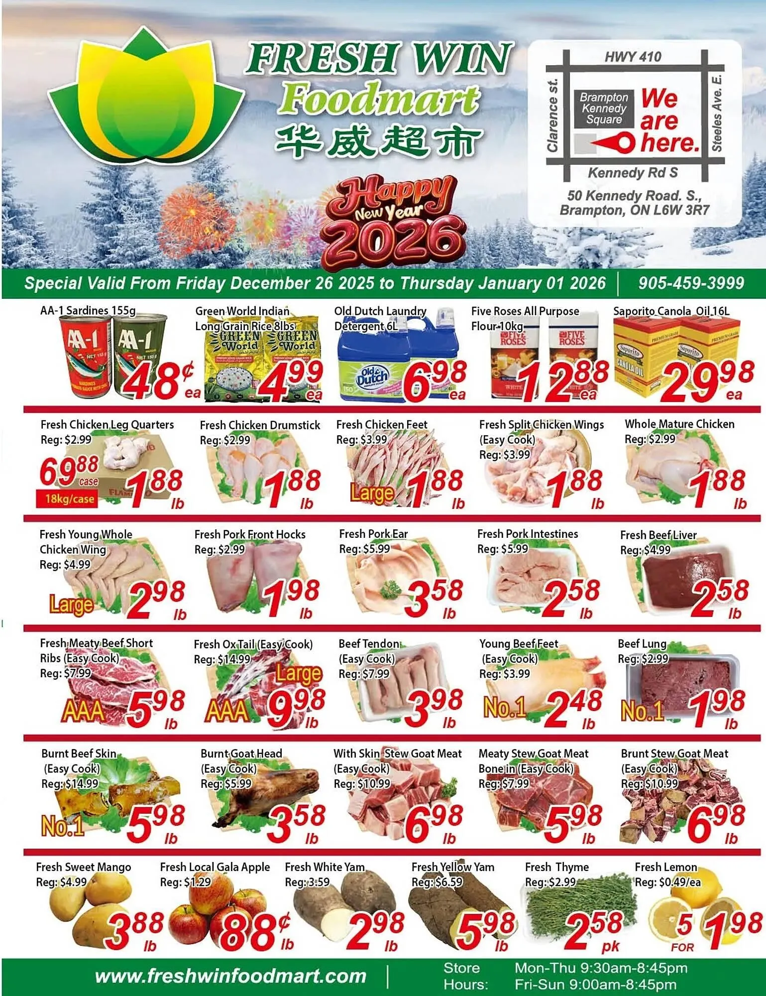 Fresh Win Foodmart flyer from December 26 to January 1 2026 - flyer page 1