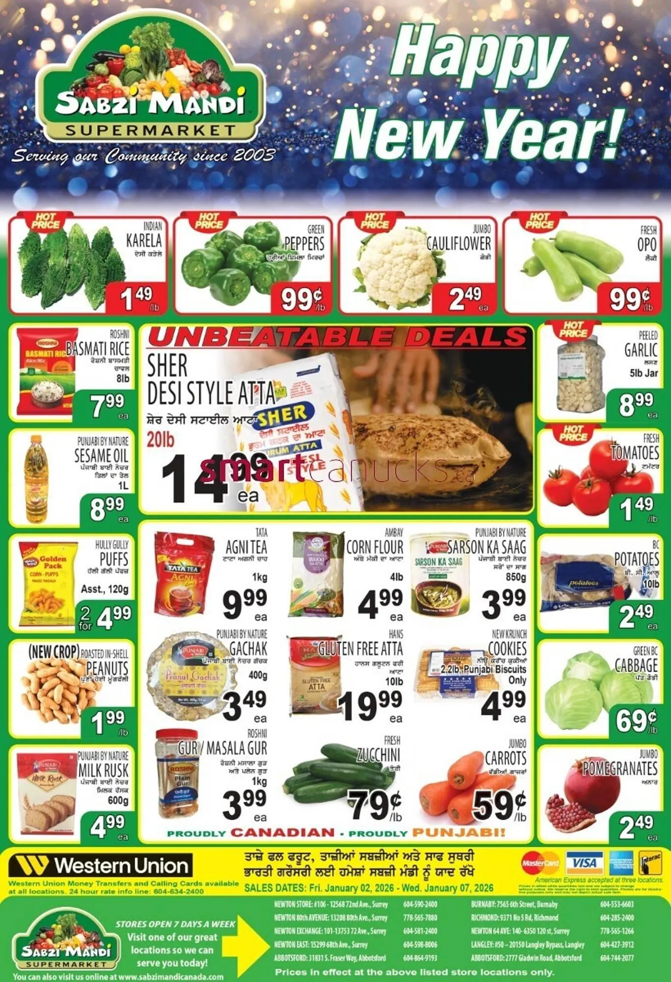 Sabzi Mandi Supermarket flyer from January 2 to January 7 2026 - flyer page 1