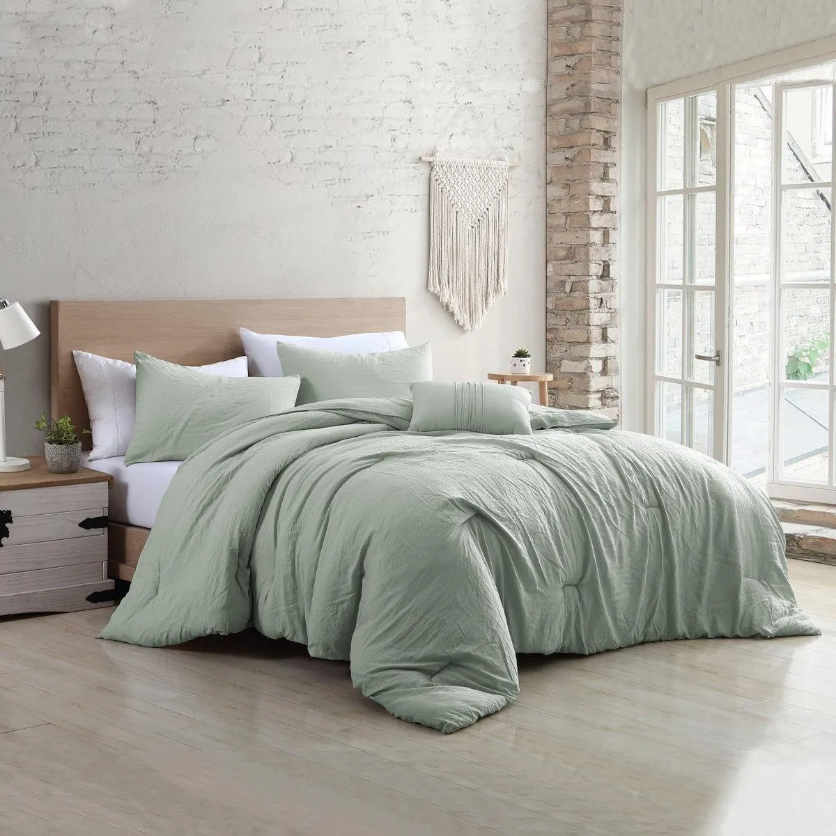 Modern Threads - Beck Comforter Set - Down Alternative Brushed Microfiber - Elegant All Season Bedspread Set - includes Comforter, Shams, & Decorative Pillow