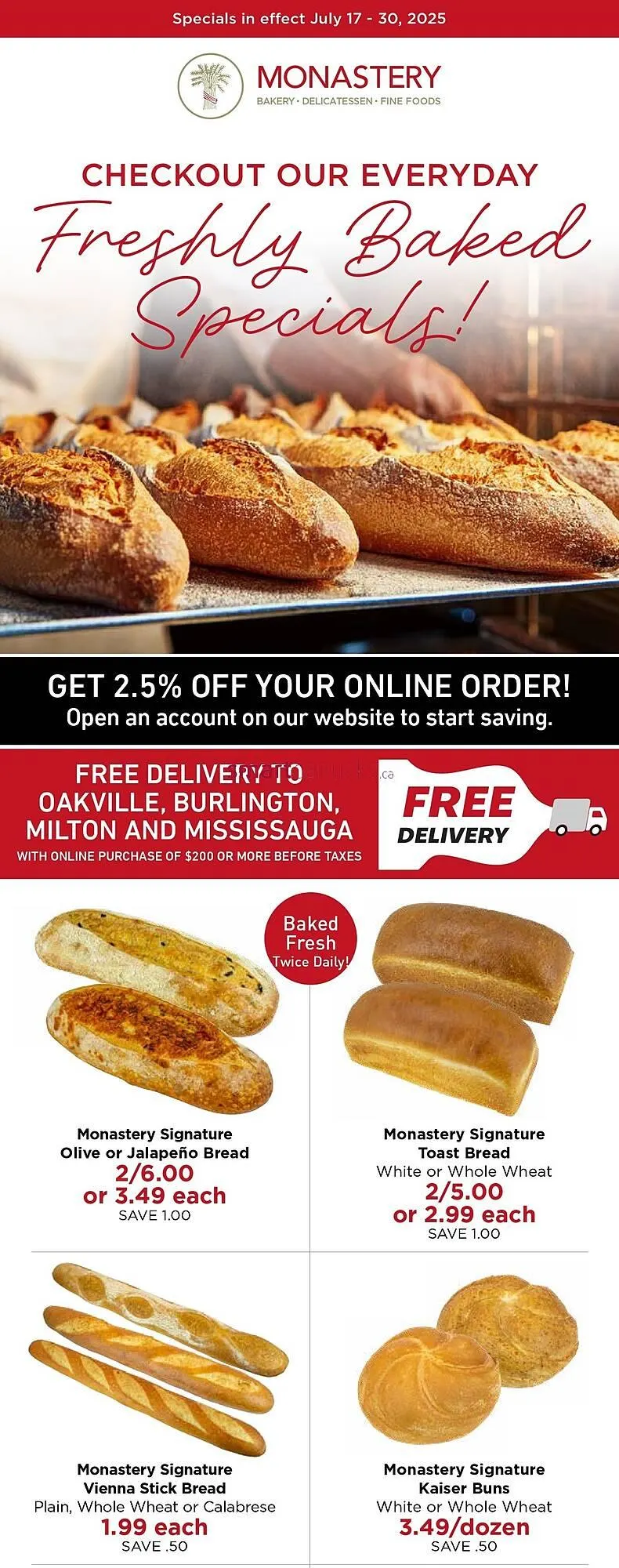 Monastery Bakery flyer - 1