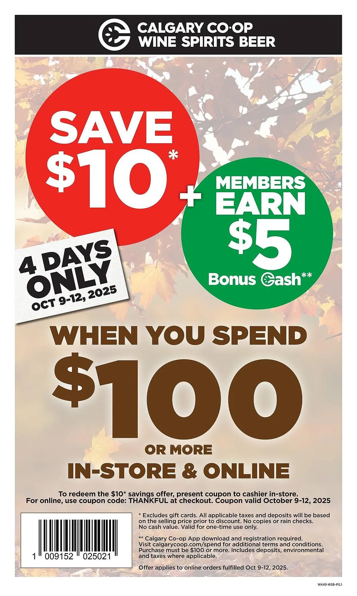 Calgary Co-op flyer from October 9 to October 15 2025 - flyer page 1