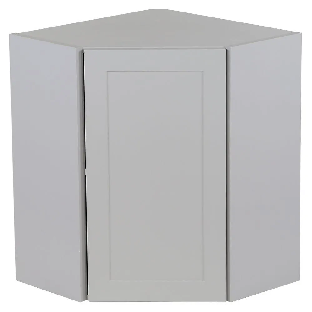 Edson 24-inch W x 30-inch H x 12.5-inch D Shaker Style Assembled Kitchen Corner Wall Cabinet/Cupboard in Taupe Grey with Adjustable Shelf (WA2430L)