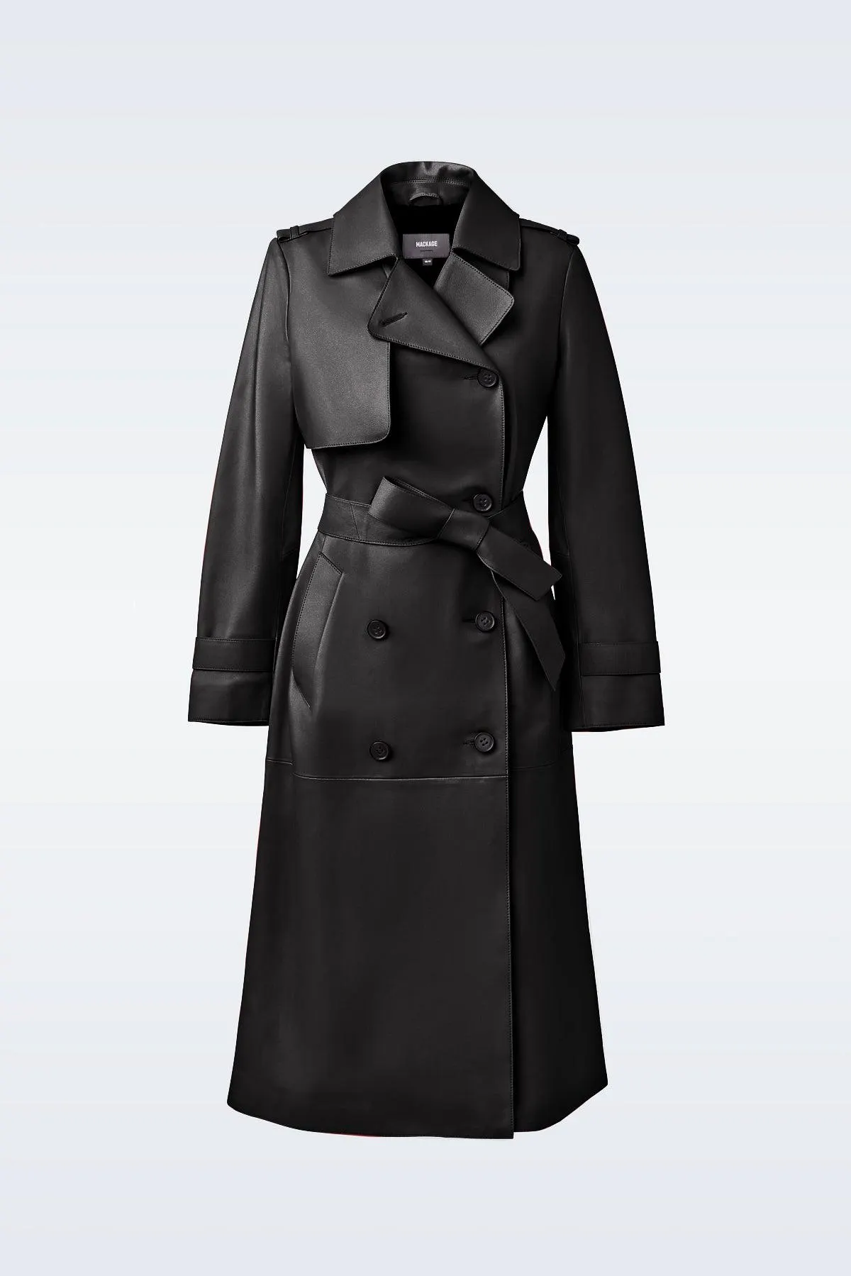 GAEL-V Maxi Leather Trench Coat