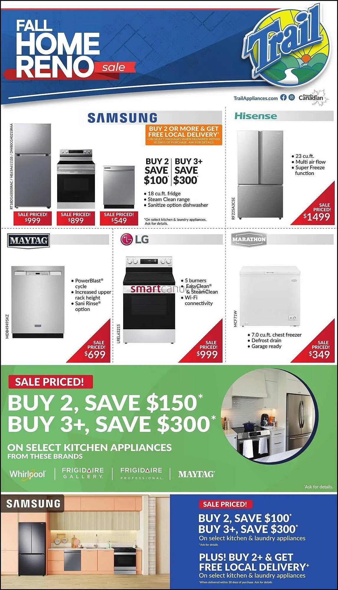 Trail Appliances flyer from September 12 to October 1 2025 - flyer page 1