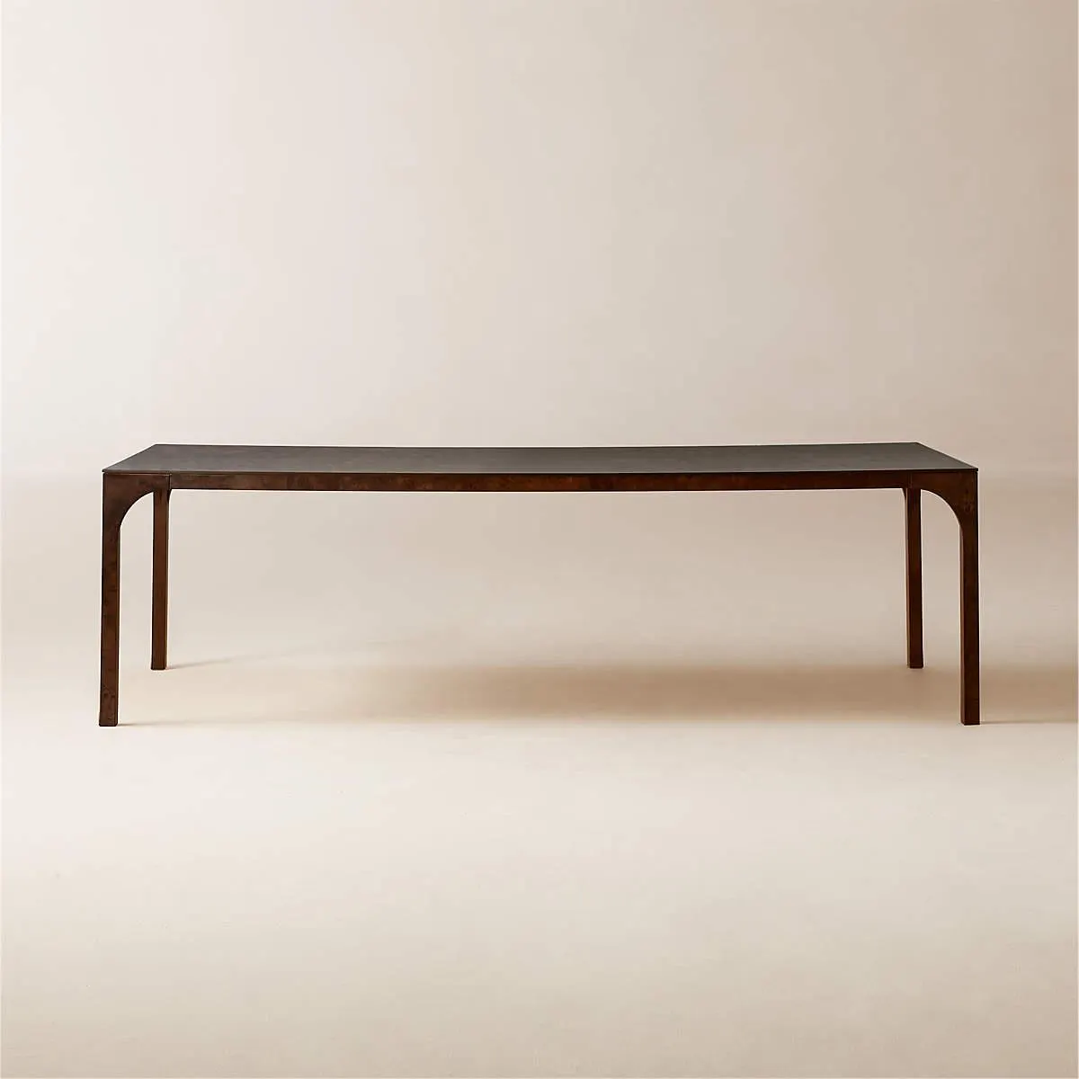 Aqua Virgo Rectangular Dark Burl Wood Dining Table 100"