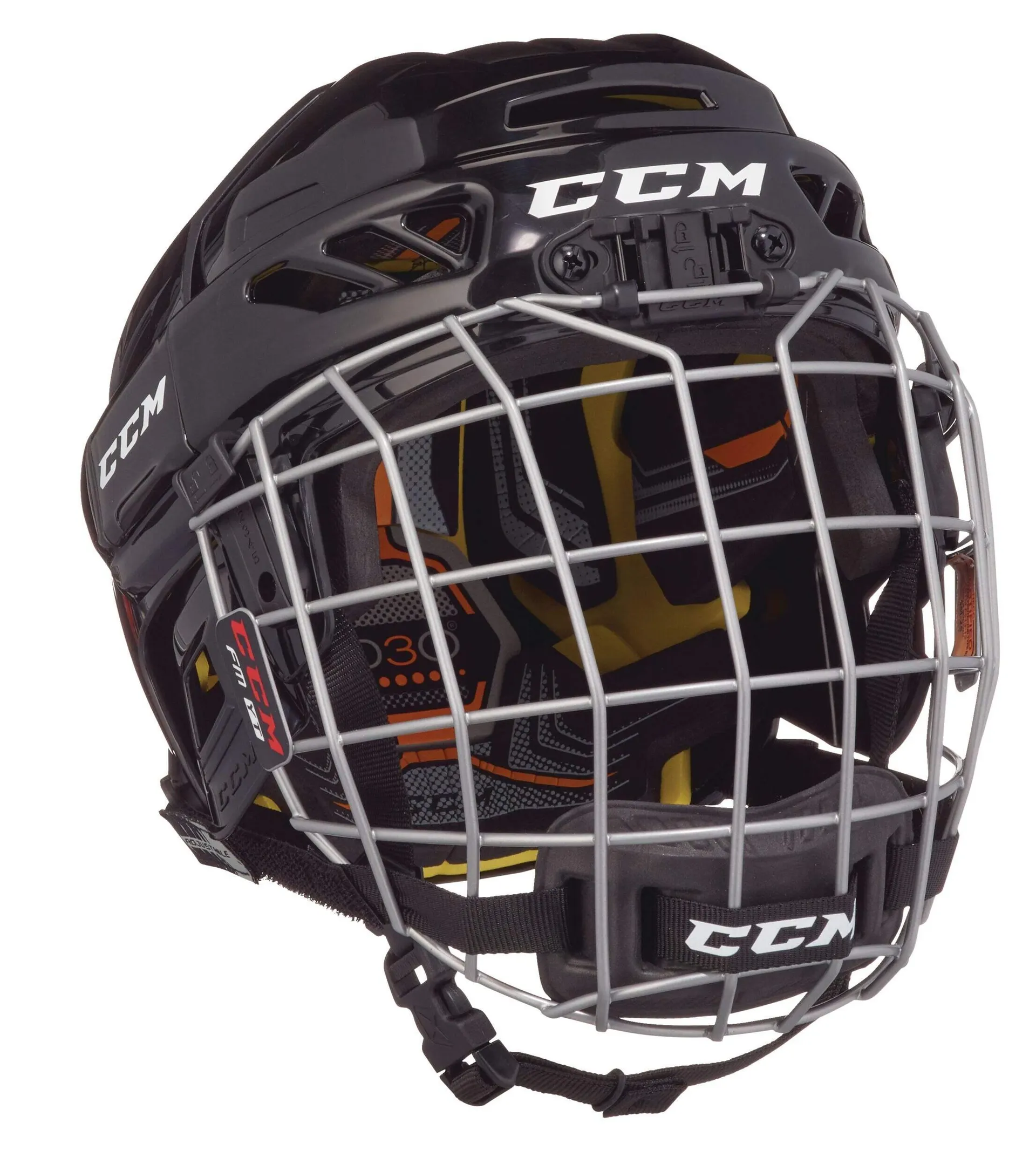 CCM FitLite 3DS Hockey Helmet & Cage Combo, Intermediate, Black