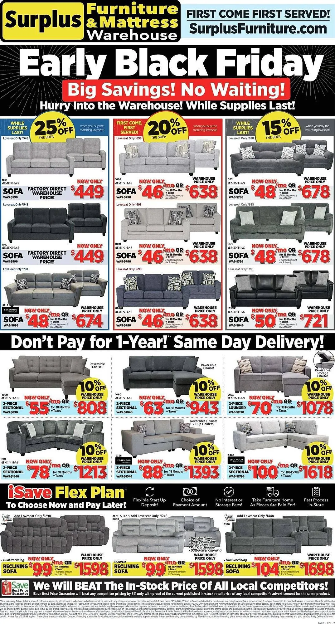 Surplus Furniture flyer from November 17 to November 24 2025 - flyer page 1