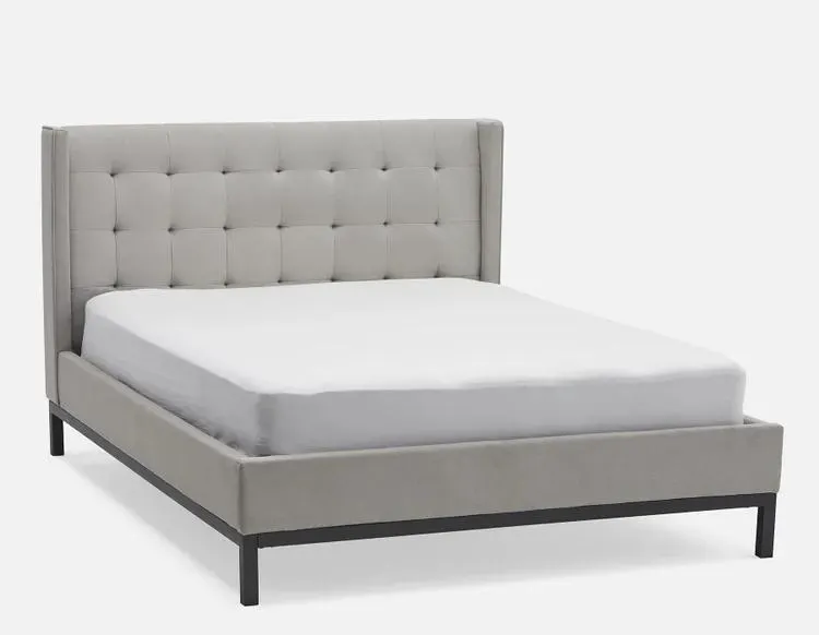 DAWSON tufted upholstered wingback queen size bed