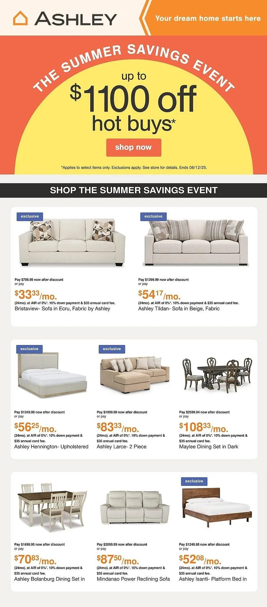 Ashley Furniture flyer from August 7 to August 13 2025 - flyer page 1