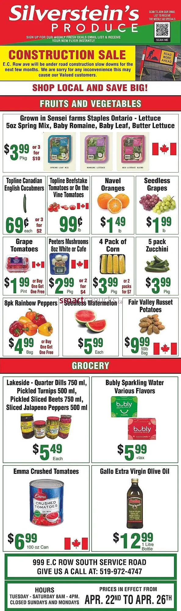 Silverstein's Produce flyer from April 24 to April 30 2025 - flyer page 1