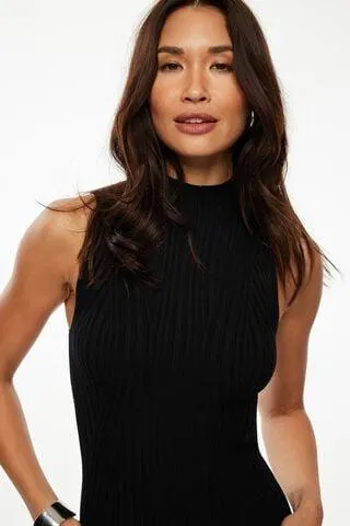 Emma Mock Neck Midi Dress