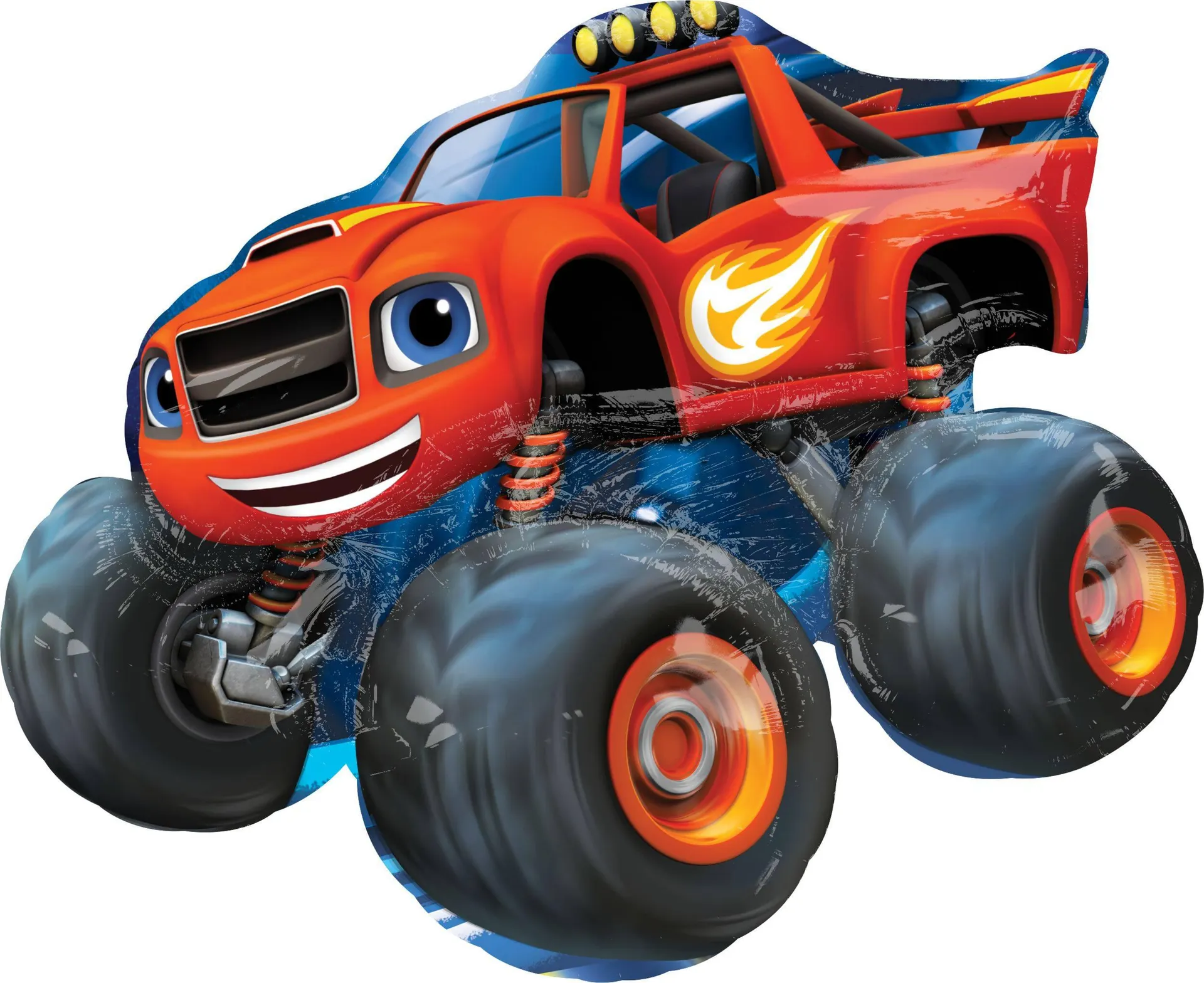 Nickelodeon Blaze and the Monster Machines Truck Satin Foil Balloon, Red/Blue, 34-in, Helium Inflation & Ribbon Included for Birthday Party