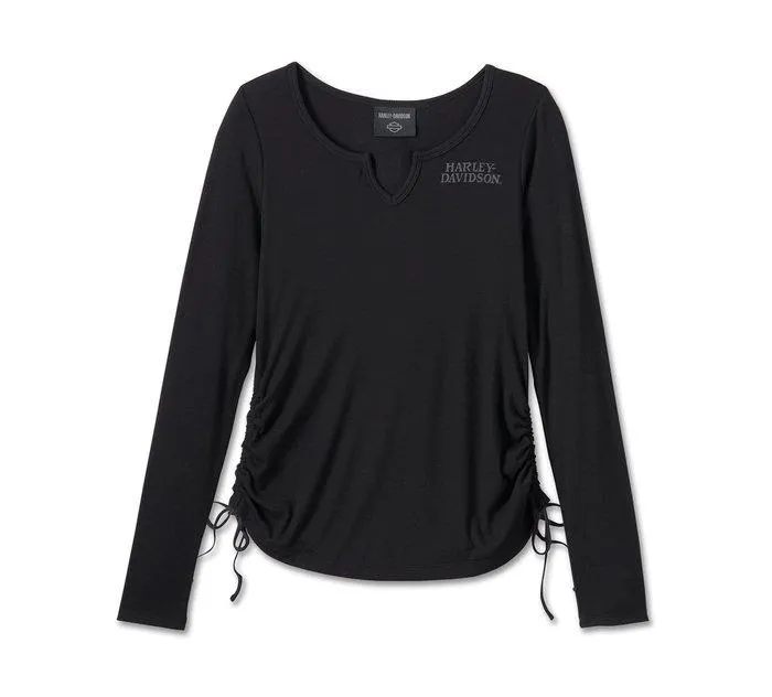 Women's Willie G Skull Tie Notch Neck Knit Top