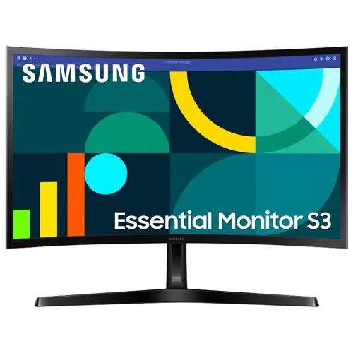Samsung Essential S3 24" FHD 100Hz 4ms GTG Curved VA LED Monitor (LS24D368GANXZA) - Black
