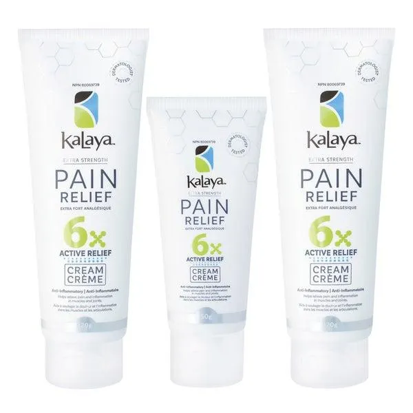 KaLaya 6x Extra Strength Pain Relief Cream, 2 x 120 g + 50 g