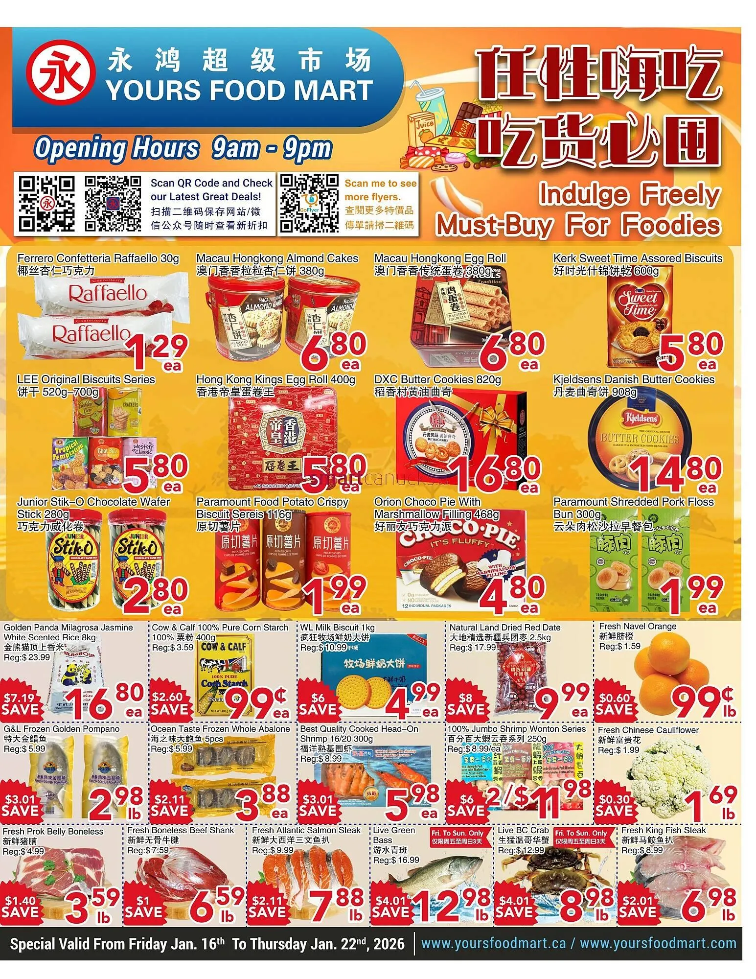Yours Food Mart flyer from January 16 to January 22 2026 - flyer page 1