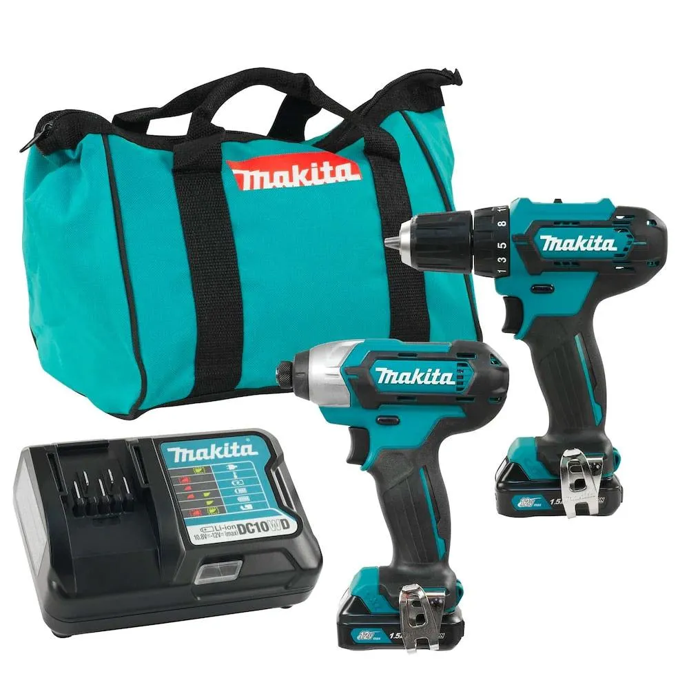 12Vmax CXT Cordless Drill-Driver & Impact Driver Kit w/2 Batteries (1.5Ah), Charger & Bag