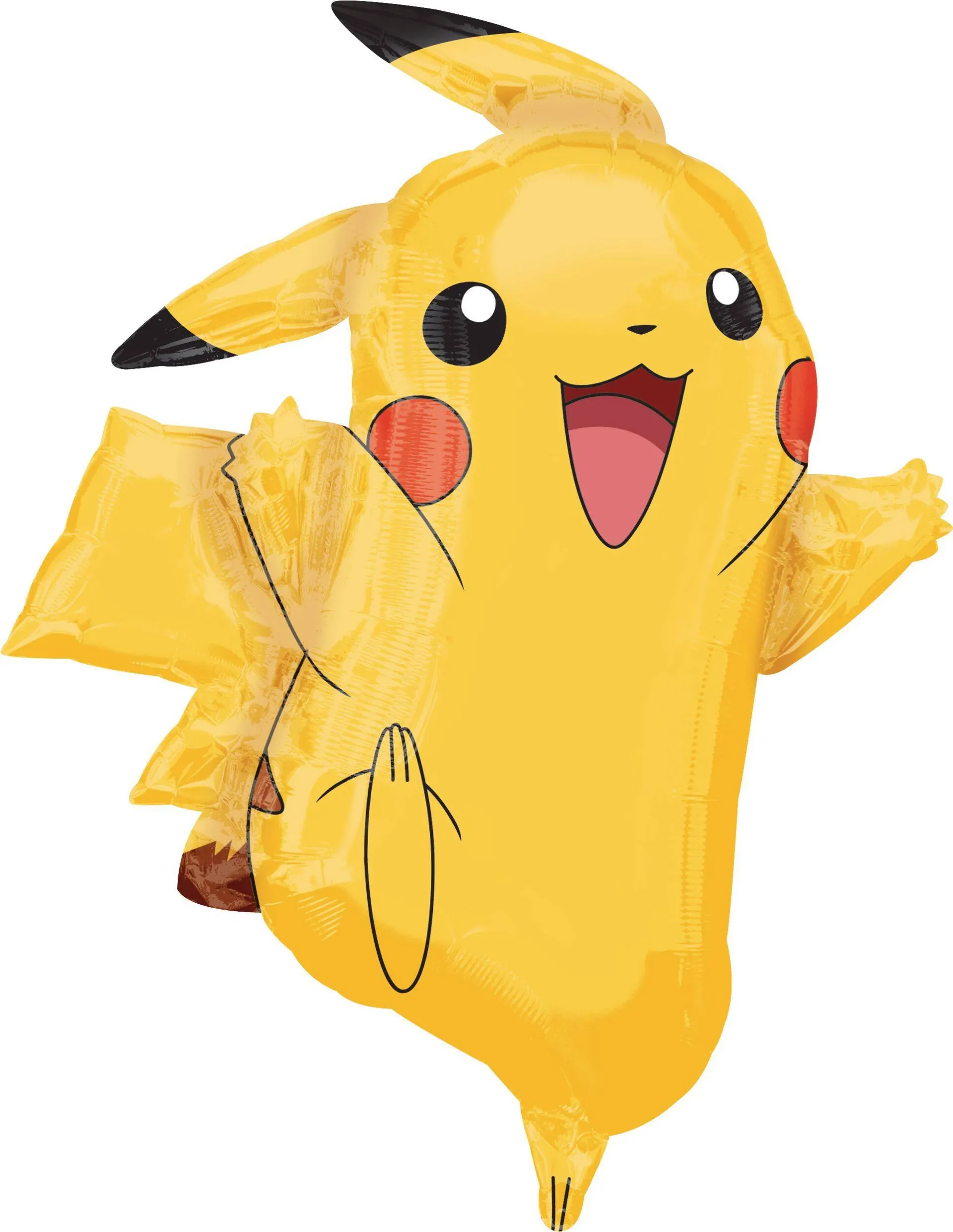 Nintendo Pokémon Pikachu Satin Foil Balloon, Yellow, 36-in, Helium Inflation & Ribbon Included for Birthday Party