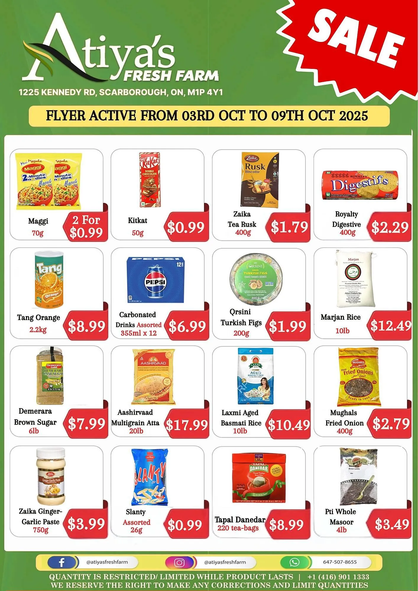 Atiya's Fresh Farm flyer from October 3 to October 9 2025 - flyer page 1