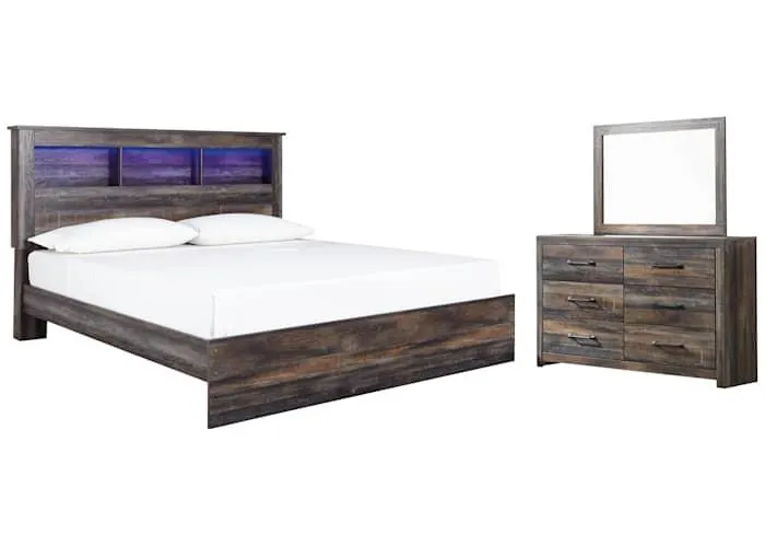 Drystan 5 Piece Bookcase Bedroom - Multi