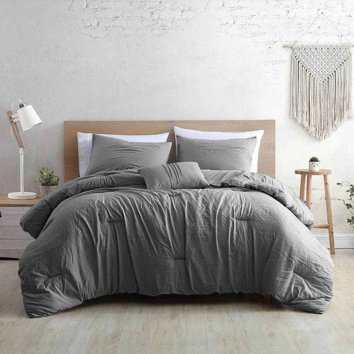 Modern Threads - Beck Comforter Set - Down Alternative Brushed Microfiber - Elegant All Season Bedspread Set - includes Comforter, Shams, & Decorative Pillow