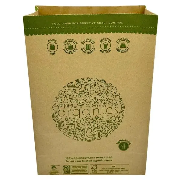 Hytrend Kitchen Organic Compostable Paper Bag, Pack of 50
