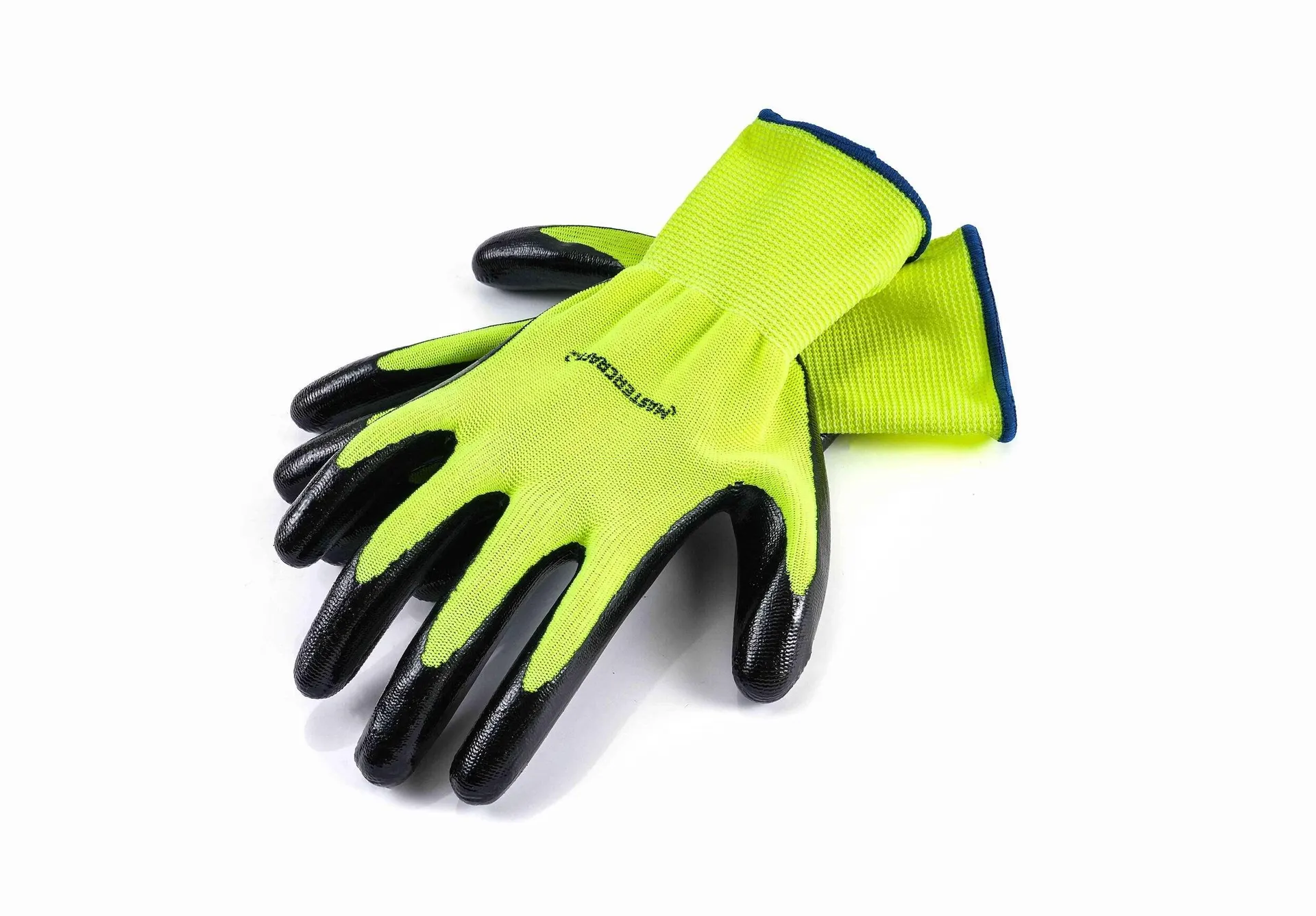 Mastercraft High-Vis Nitrile Dipped Work Gloves with Enhanced Grip, Latex Free, Large, Black, 3 Pairs