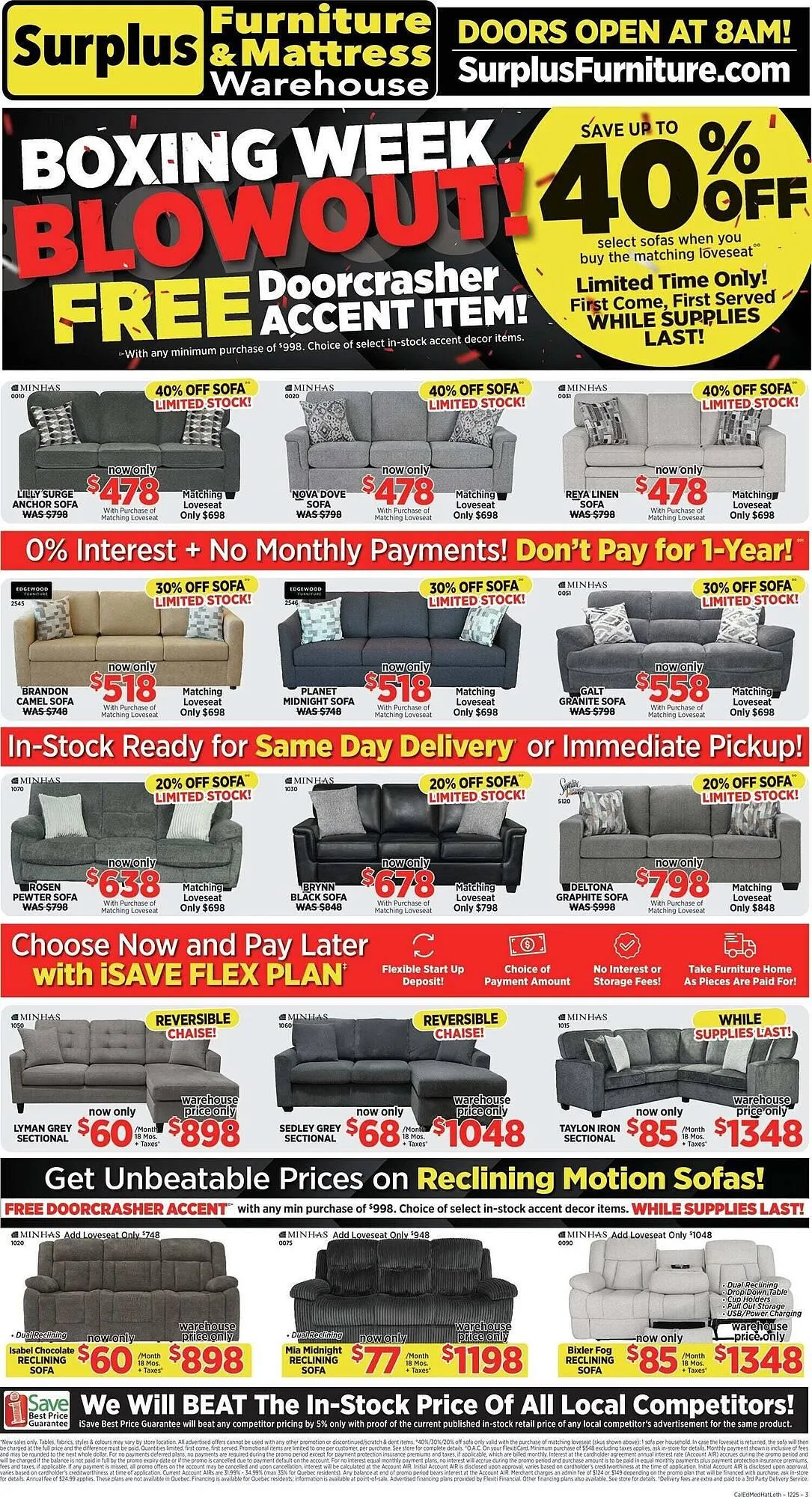 Surplus Furniture flyer from December 22 to December 29 2025 - flyer page 1