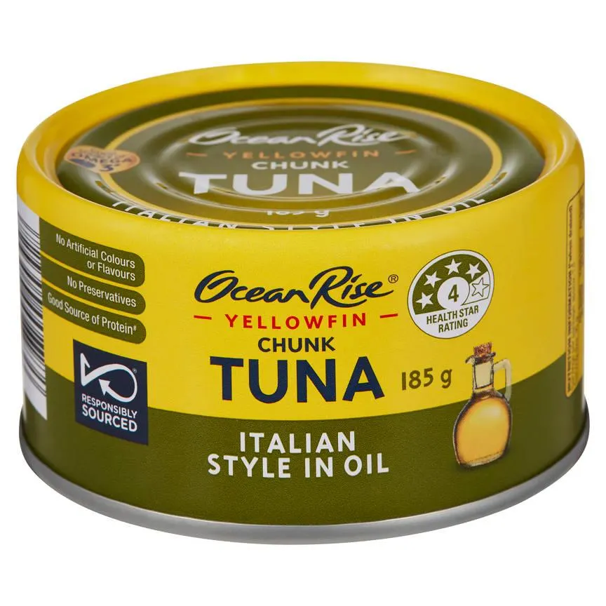 Italian Style Yellowfin Tuna Chunks in Oil 185g