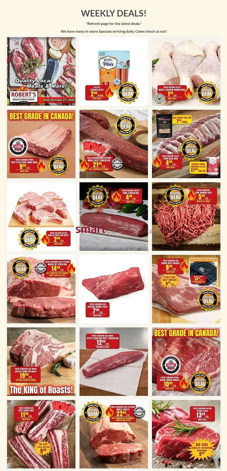 Roberts Fresh and Boxed Meats flyer from October 20 to October 27 2025 - flyer page 1