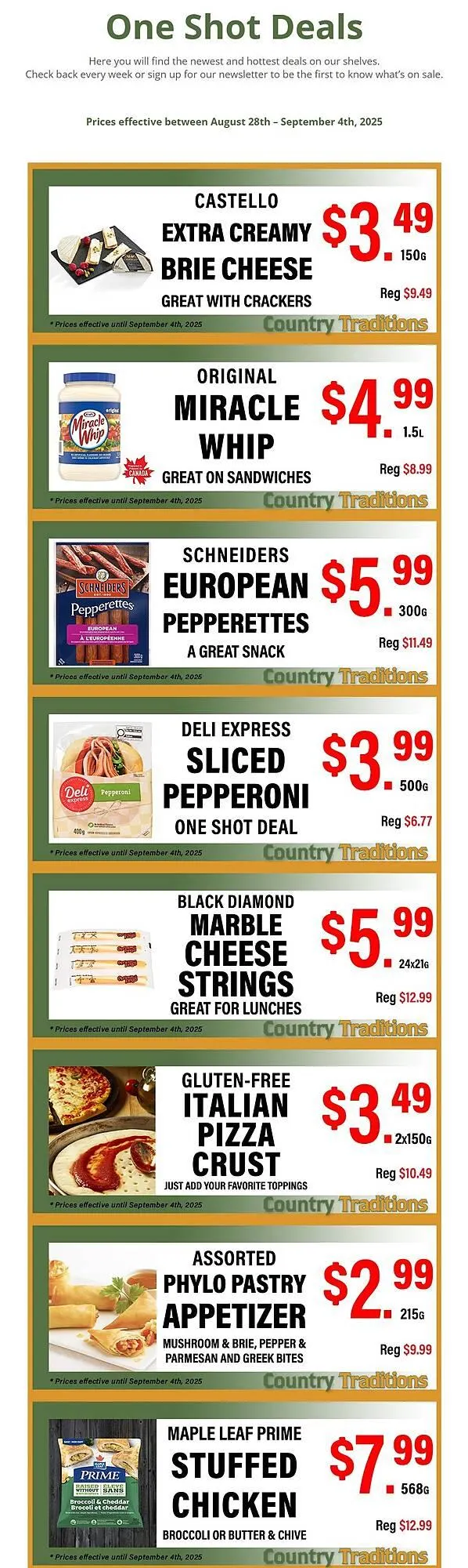 Country Traditions flyer from August 29 to September 4 2025 - flyer page 1