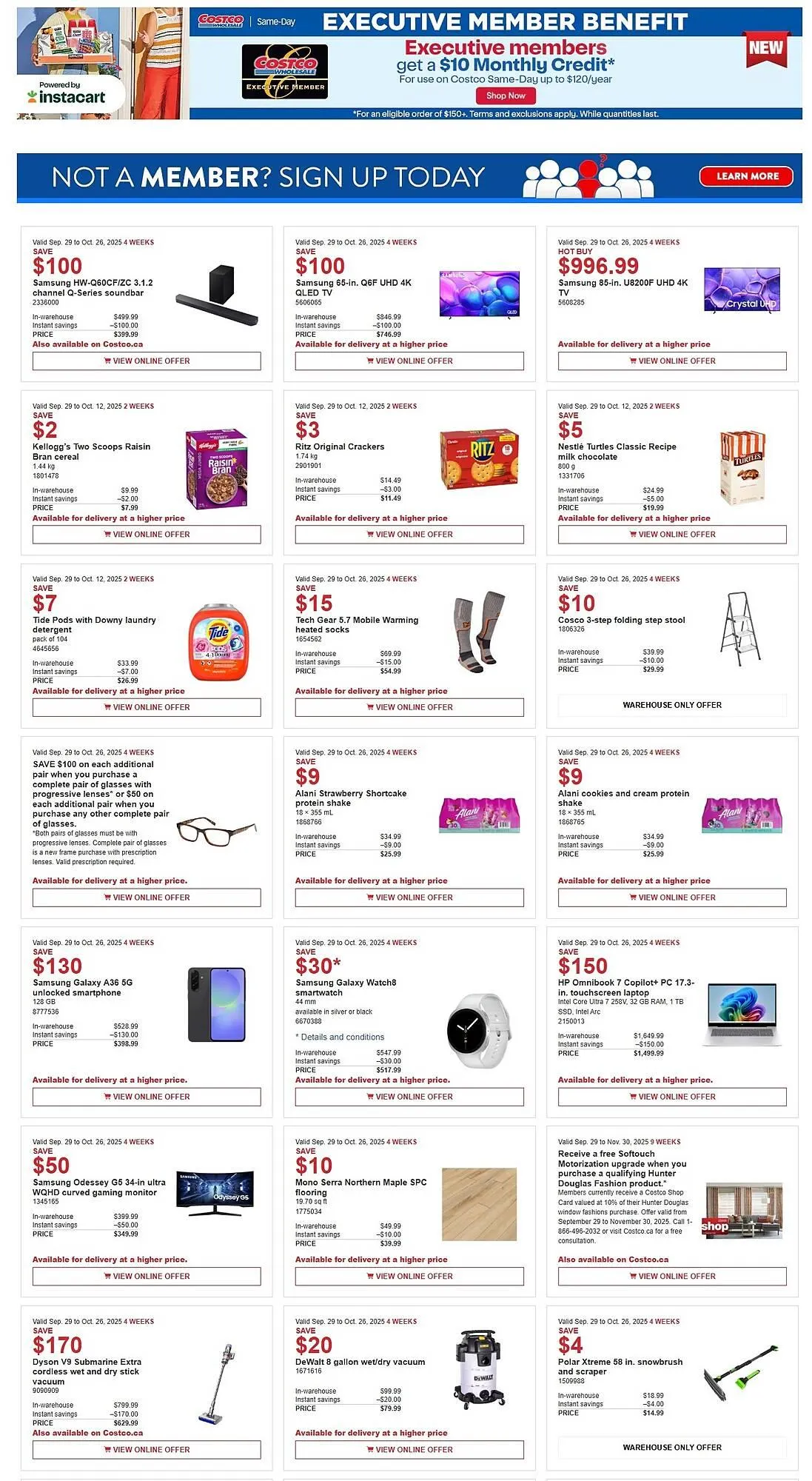 Costco flyer from October 1 to October 7 2025 - flyer page 1