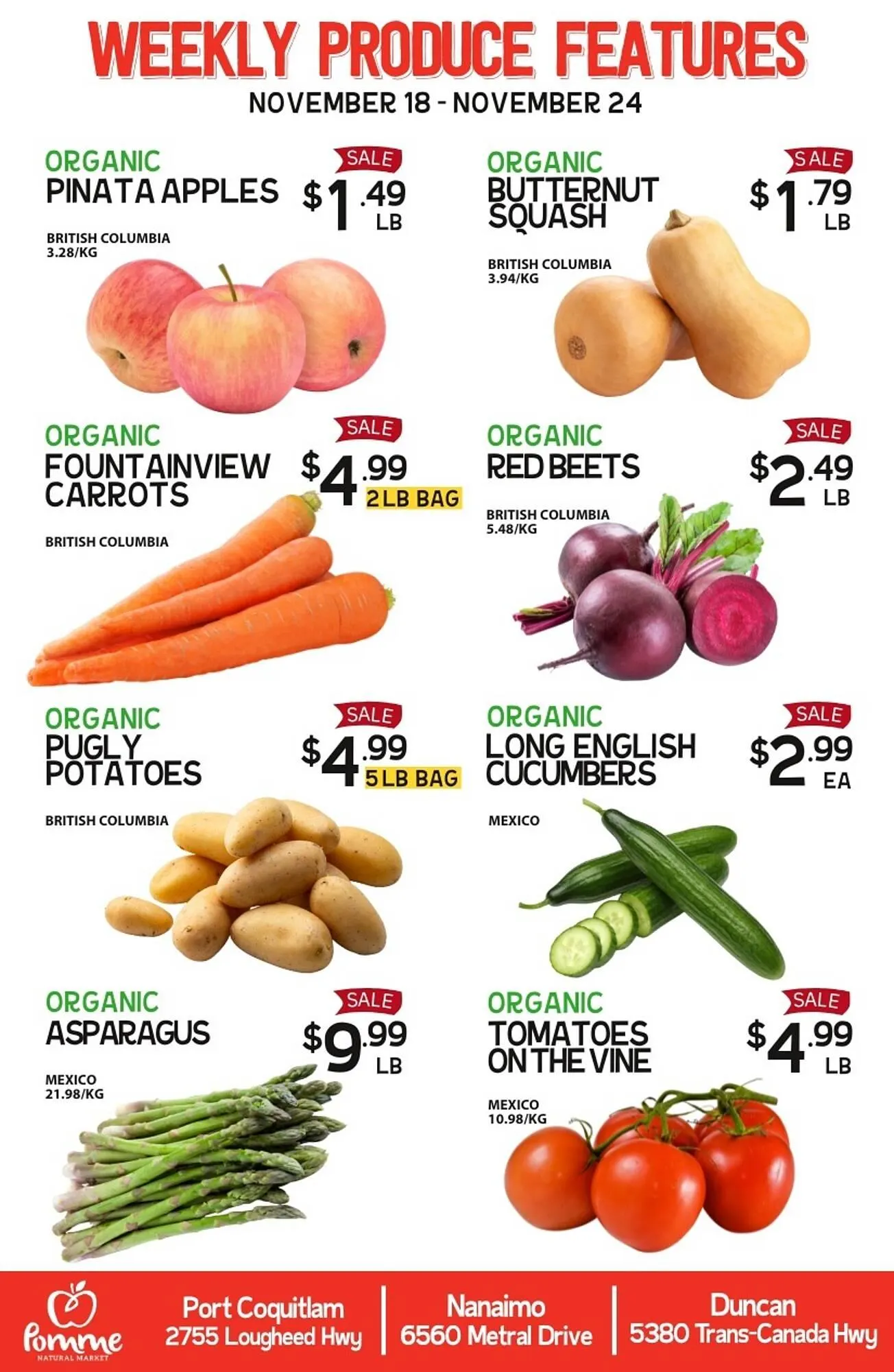 Pomme Natural Market flyer from November 18 to November 24 2025 - flyer page 1
