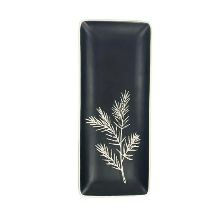 Bouclair Rectangular Serving Plate Black 36 x 15 x 2.5 cm