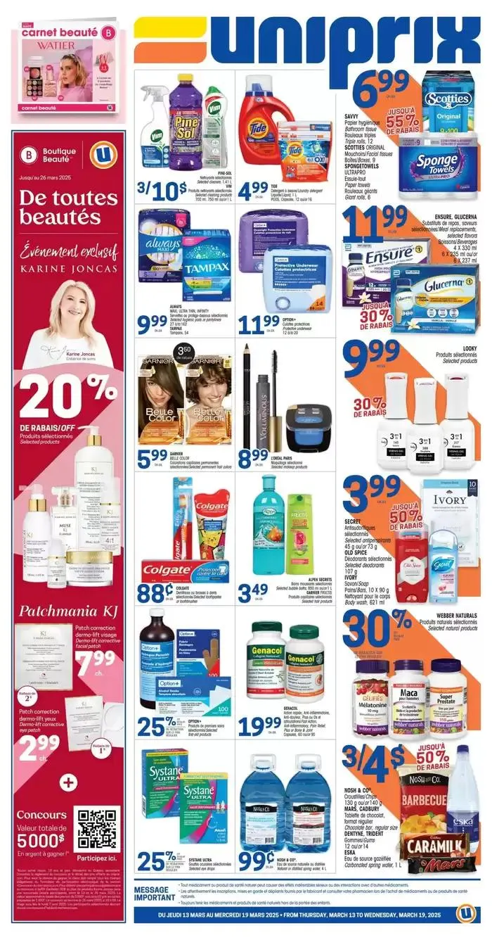 Uniprix Weekly ad from March 13 to March 19 2025 - flyer page 1