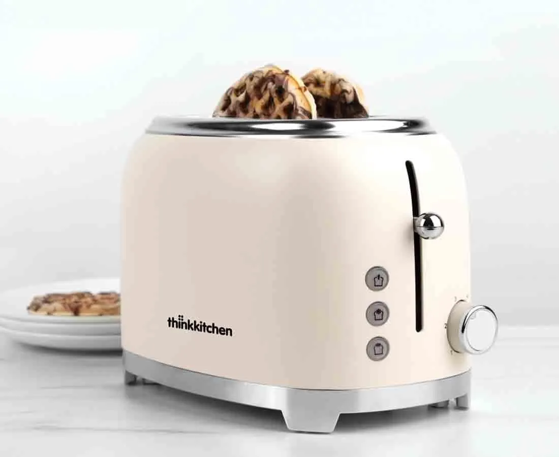 thinkkitchen Sahara 2-Slice Toaster, Cream